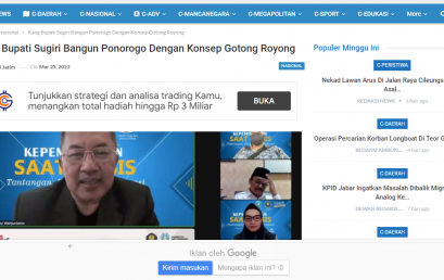 Kang Bupati Sugiri Bangun Ponorogo Dengan Konsep Gotong Royong
